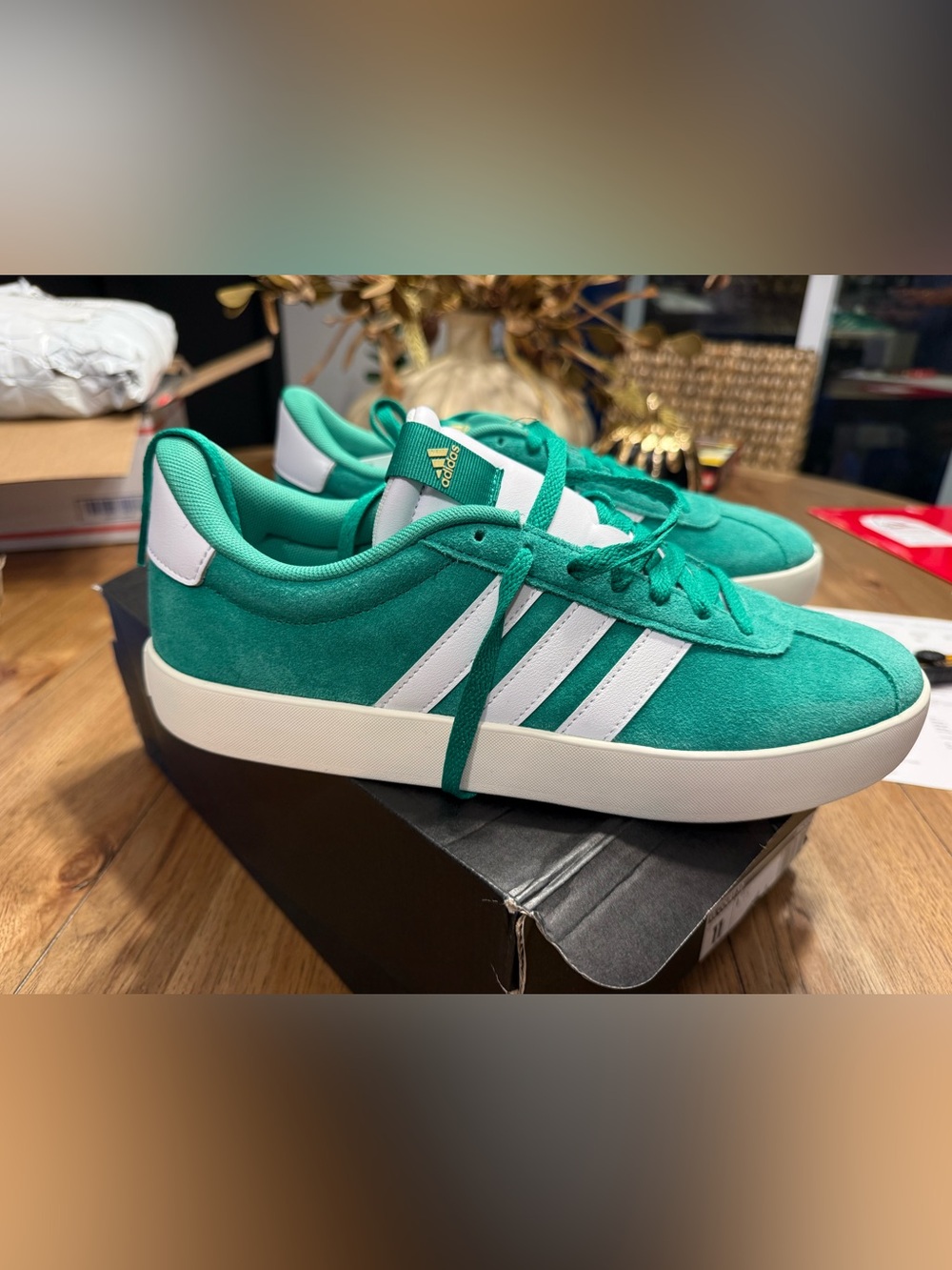 adidas 11w 10m Suede Sneakers with White Stripes
